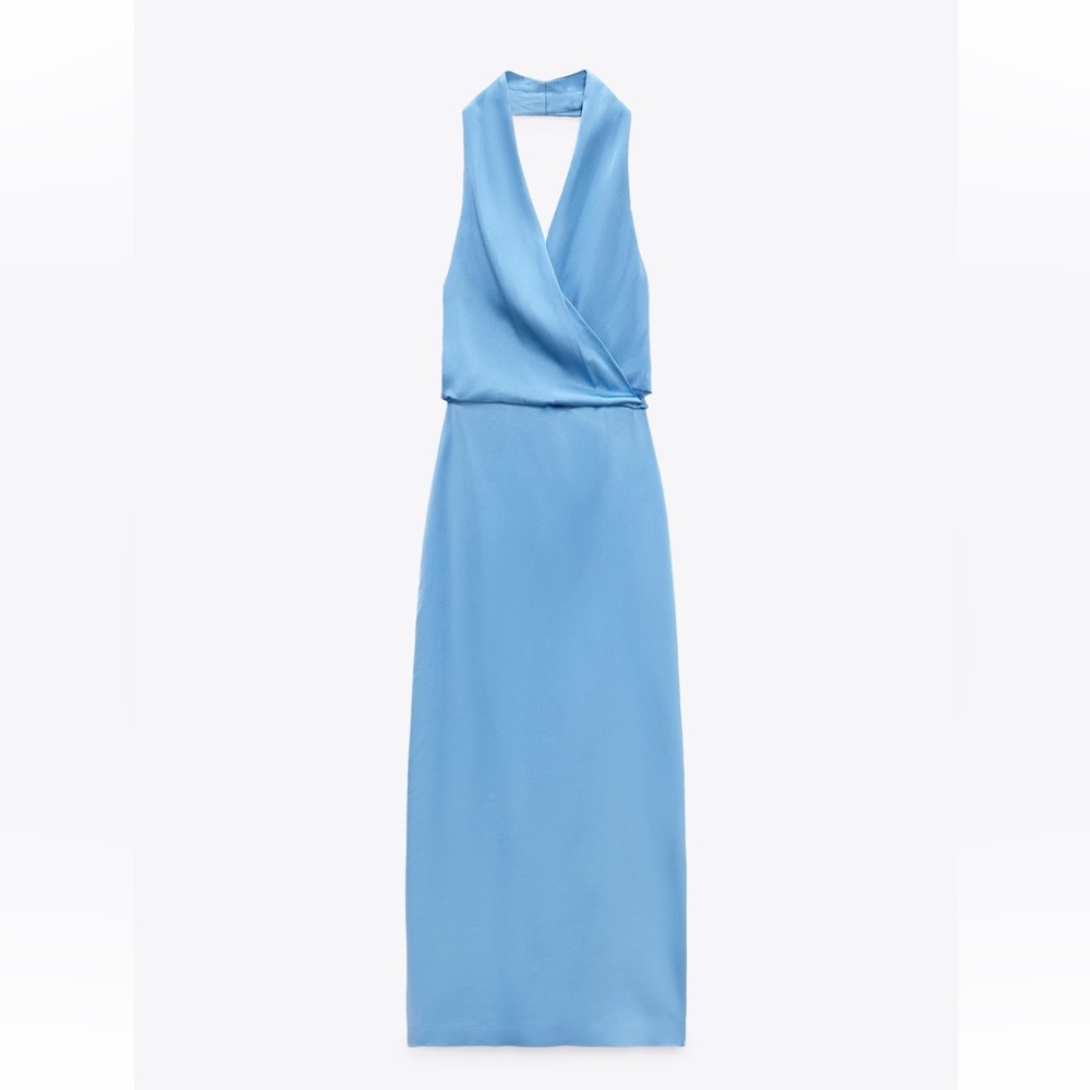 Zara silk halter dress